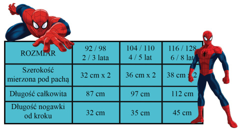 Piżama kombinezon Spider-Man (104/110) Piżama kombinezon Spider-Man (104/110)