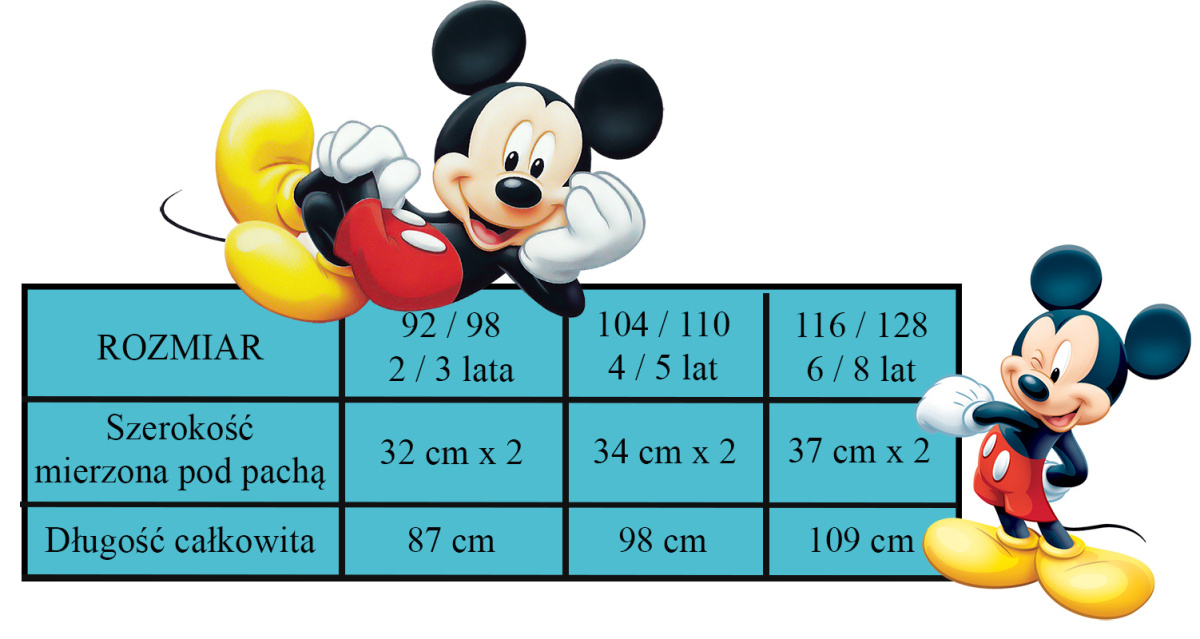 Piżama kombinezon Mickey Mouse (92/98)