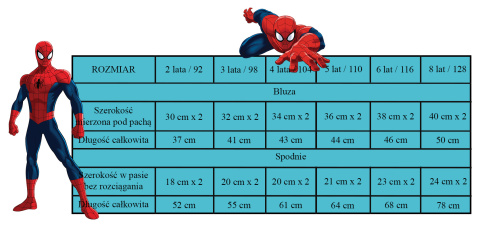 Dres kompletny Spider-Man (116/6Y) Dres kompletny Spider-Man (116/6Y)