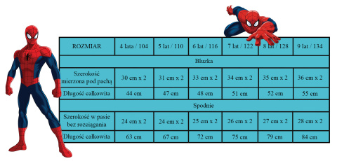 Piżama z długim rękawem Spider-Man (122/7Y) Piżama z długim rękawem Spider-Man (122/7Y)