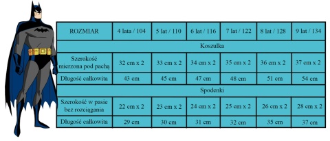Piżama z krótkim rękawem Batman (104/4Y)