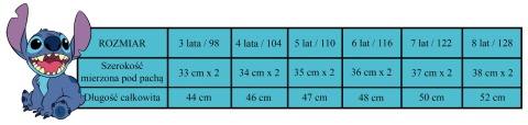 Bluzka z długim rękawem Lilo & Stitch (98/3Y)